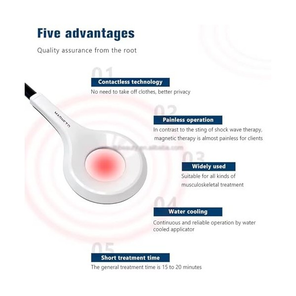 Machine dinstrument de physiothérapie à anneau 4T, intensité réglable et fréquence 1000-3000KHZ, avec bras de support rotati