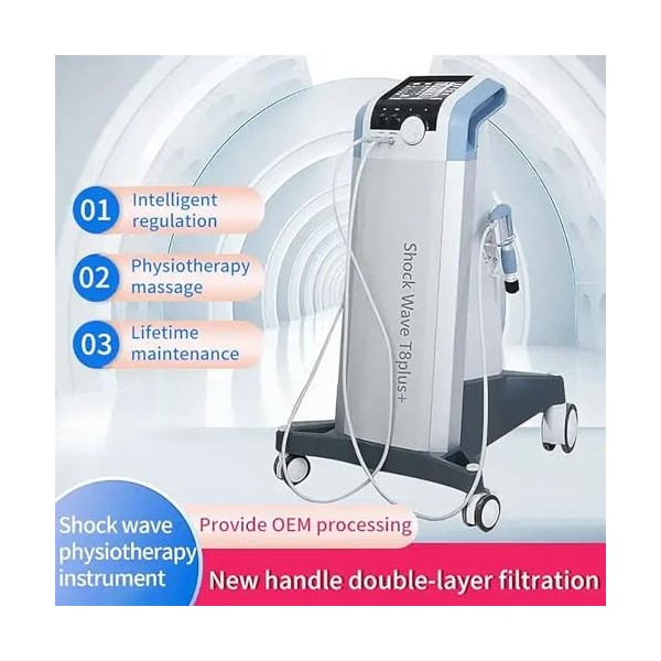 LBMED Machine À Ondes Choc Ed,Machine Pneumatique Thérapie par Ondes Choc avec Tête Dimpact Remplaçable,énergie Réglable 0,5