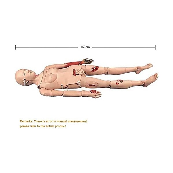 PFHKTO Mannequin humain taille réelle de 160 cm pour soins aux patients - Simulateur de premiers secours pour soins infirmier