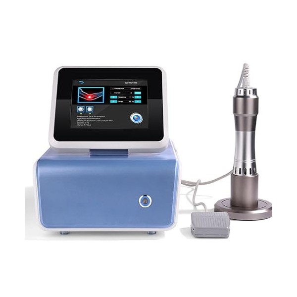 LBMED Machine À Ondes Choc Ed,Machine Thérapieparondeschocpneumatique avec 2500 Temps Prédéfinis,énergie Réglable 10 À 50mj E