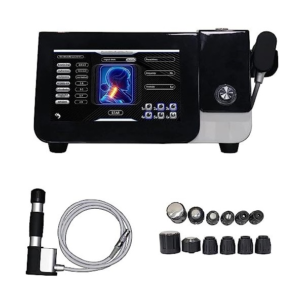 Appareil De Thérapie Par Ondes De Choc Extracorporelles, Instrument De Physiothérapie Extracorporel Avec 6 Têtes De Massage,