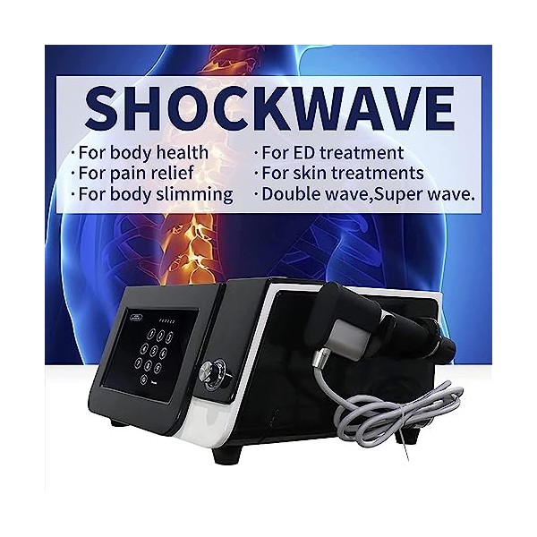 Appareil De Thérapie Par Ondes De Choc Extracorporelles, Instrument De Physiothérapie Extracorporel Avec 6 Têtes De Massage,