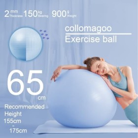 collomagoo Ballon dexercice anti-éclatement extra épais de 65 cm avec pompe, ballon de fitness suisse pour la stabilité du t