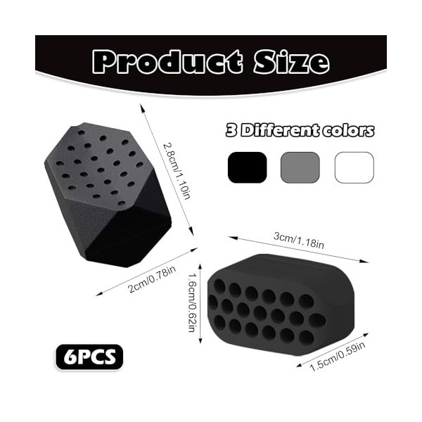 PMTFUMY Fortifiant musculaire en silicone avec 3 niveaux de résistance - Outil de mastication pour homme et femme - 6 pièces