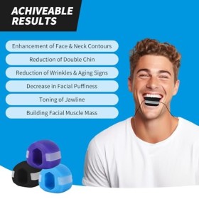 Gzloosehzf Lot de 3 exercices de mâchoire pour mâchoire, façonneur de mâchoire, vague Jawzrsize – 3 niveaux de force de morsu