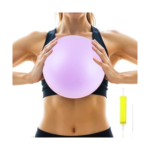 JIEYAO Ballon de gymnastique, petit ballon de Pilates, 25 cm, antidérapant, pour fitness, yoga, pilates, exercice, gonflable