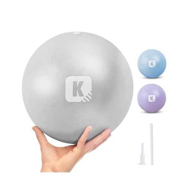KAYMAN Balle de Pilates Souple de 25 cm, Balle de Yoga Anti-éclatement pour la Force du Tronc, Le Fitness et la physiothérapi...