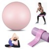 MEETOZ Balle de pilates de 25 cm avec sangle élastique, parfaite pour le yoga, la physiothérapie, lentraînement, la force, l
