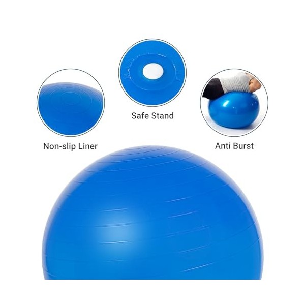 Leogreen Siège Ballon en Taille 65CM Ballon Ergonomique pour Bureau Yoga Chaise Ballon de Grossesse Chaise Ballon avec Housse