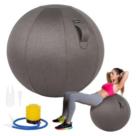 Leogreen Siège Ballon Ergonomique pour Bureau Yoga Chaise Ballon en Taille 65CM Ballon de Grossesse Chaise Ballon avec Housse