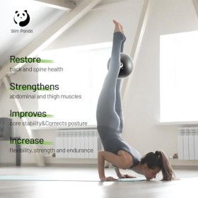 Slim Panda Balle de gymnastique, 23 à 25 cm, avec paille gonflable, doux, pour la thérapie des personnes âgées, la maison, le