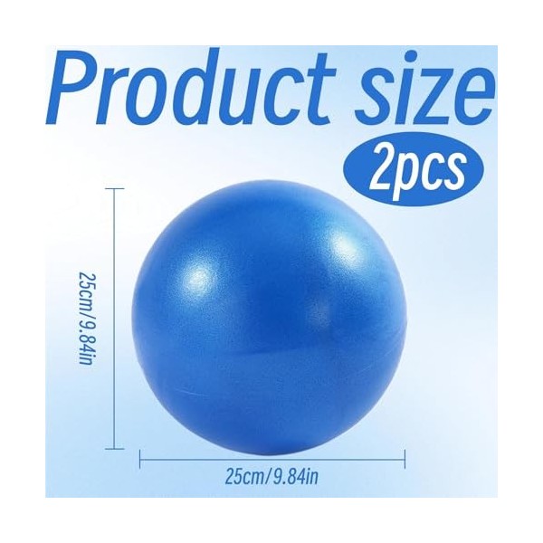Lot De 2 Ballon Pilates 25 Cm,Ballon De Pilates Souples,Ballon Pilates,Ballon Gym,Ballon De Gym,Ballon Yoga,Ballon Paille,Bal
