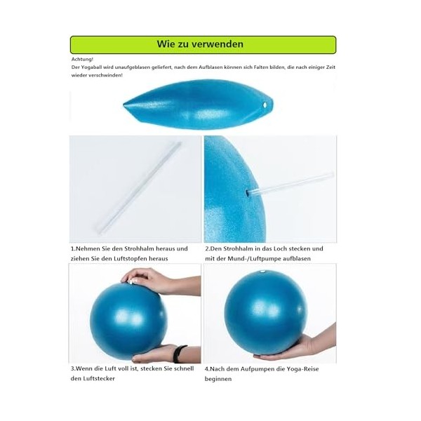 Lot de 3 petites balles de Pilates - 25 cm - Pour fitness, pilates, ergonomie et bureau - Pour enfants, yoga, pilates, équili