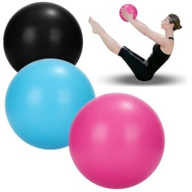 com-four® 3X Petit Ballon de Pilates antidérapant - Ballon de Fitness pour la Maison et en déplacement - Ballon dexercice po