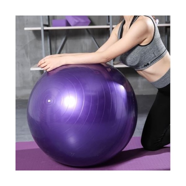 SJMR Swiss Gym Ballon de fitness 65 cm pour yoga, pilates et grossesse, ballon de stabilité anti-éclatement avec pompe rapide