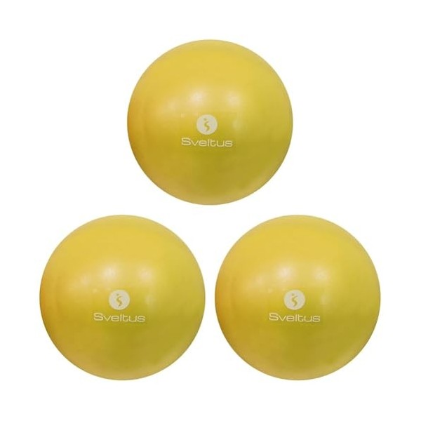 Sveltus Ballon pédagogique Adulte Unisexe, Jaune, diam. 20cm +/-10% Lot de 3 