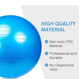 SJMR Swiss Gym Ballon de fitness 65 cm pour yoga, pilates et grossesse, ballon de stabilité anti-éclatement avec pompe rapide