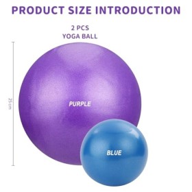 Aililong 2 pièces Pilates Boule 25 cm, Anti - dérapant Balle de Yoga, Petite Balle de Gymnastique, Pompe à air Inclus, Ballon