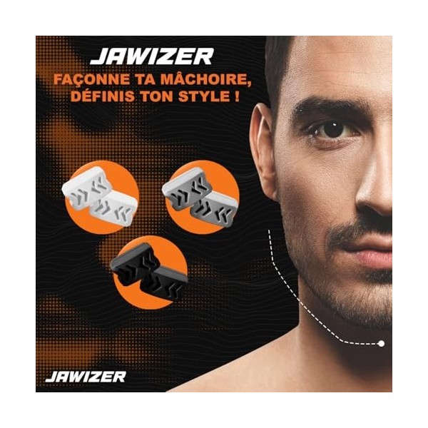 JAWIZER® | Gomme Musculation Machoire | 6 Gommes pour Muscler et Sculpter Visage & Muscles Faciaux | Boules Exercice 3 Niveau