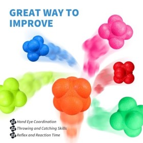 BESPORTBLE Lot de 6 balles de réaction pour entraînement dagilité : balles de réaction pour coordination œil-main, entraînem