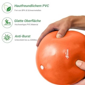 Fresion Balle de Pilates souple de 25 cm – Ballon dexercice – Mini barre de gymnastique, parfait pour le yoga, les pilates, 