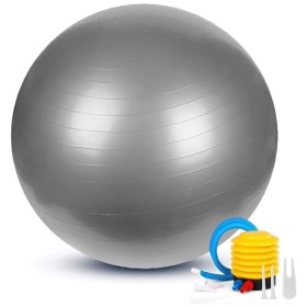REY Ballon dexercice, Sit Up... 65 Cm pour Gymnastique, Pilates, Yoga, Grossesse - Femme Enceinte, Fitness, Sport... Gris, C