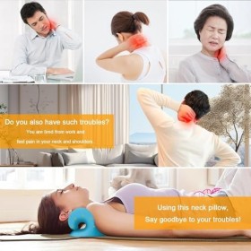 Wohnson EU Étireur de cou, oreiller correcteur de traction pour lalignement des douleurs de la colonne vertébrale et du cou,