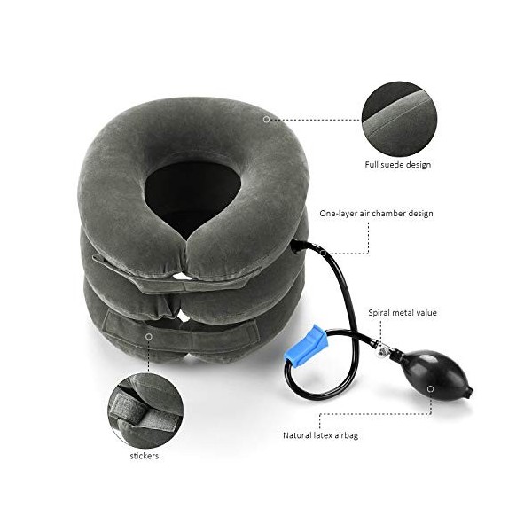 Dispositif de traction du cou cervical Gonflable, soulager les douleurs chroniques du cou et des épaules,La couleur violette,