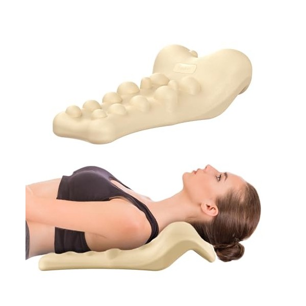 Fanlecy Relaxateur de Nuque et dépaules avec Point de Massage du Haut du Dos, Appareil de Traction cervicale pour soulager l