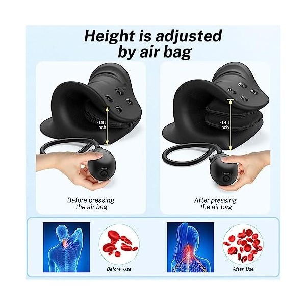 Appareil de traction cervicale pour soulager la douleur TMJ et lalignement de la colonne cervicale, disponible des deux côté