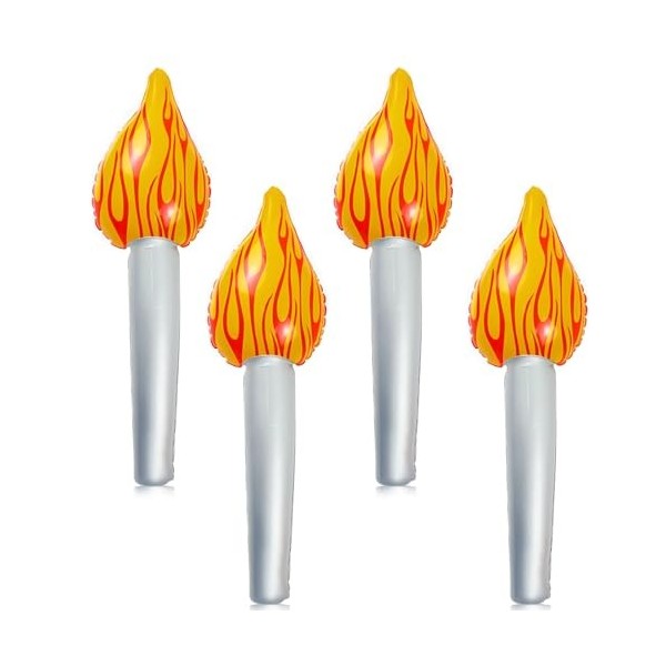 2 Pcs Flamme Gonflable, Jouet Torche Gonflable pour Enfant, Torche Decoration, Flamme Torche pour Compétitions Sportives, Jou