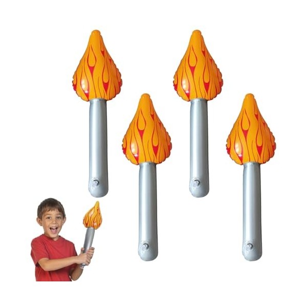 Hengrongshen 2024 Flamme, 4 Pièces Flamme Torche pour Les Compétitions Sportives, Torche Décoration Idéale pour les Fêtes