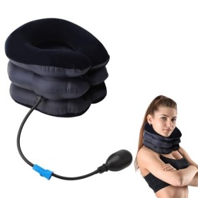 VOSSOT Dispositif de Traction Cervicale, Coussin de Nuque Gonflable Réglable, Collier Cervical Gonflable Douleur Cou pour éti
