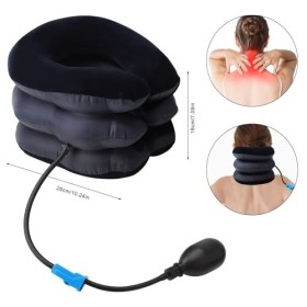 VOSSOT Dispositif de Traction Cervicale, Coussin de Nuque Gonflable Réglable, Collier Cervical Gonflable Douleur Cou pour éti
