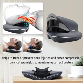 Appareil de Traction Cervicale,pour Dynamic Lifting and Exercising Cervical, Neck Massager of 3 Modes Electrotherapy and Rela