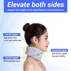 Collier Cervical, Minerve Cervicale pour Les Douleurs Cervicales, pour Dormir, Aligner et Stabiliser Les VertèBres, Soulageme