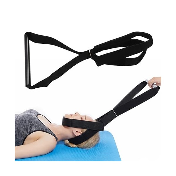 Dispositif De Traction Cervicale Pour Civière De Cou, Sangle Détirement du Cou, Décompression Chiropratique, Poignée Confort