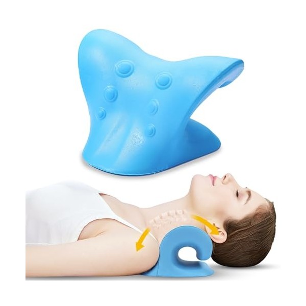 Three Stars | Relaxateur du cou et de la colonne cervicale | Soulagement de la douleur | Oreiller relaxant de traction cerv i