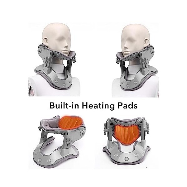Dispositif de Traction du Cou Cervical, Civière de Cou de Compresse Chaude électrique Domestique Réglable pour le Soulagement