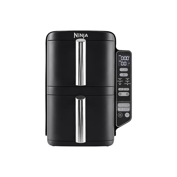 Ninja Foodi Dual Zone Air Fryer numérique, 2 tiroirs, 7,6L, 4-en-1, sans huile, Friture à air, Max Crisp, Rôtissage, Réchauff