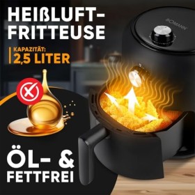 Bomann® Friteuse à air chaud avec 360° Air-Flow | Friture sans huile et sans graisse | 80°C-200°C | Friteuse à air chaud 2,5L