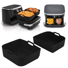 Grands revêtements de friteuse à air comprimé en silicone, doublures carrées en silicone compatibles avec friteuse à air comp