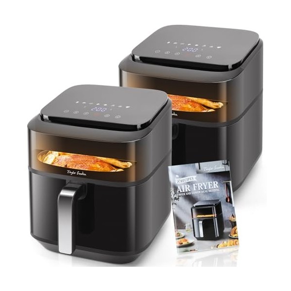 Taylor Swoden Smartheat Dual Blaze™ Friteuse à air 6,5 l, 1800 W, sans agitation, contrôle tactile, livre de recettes, intéri
