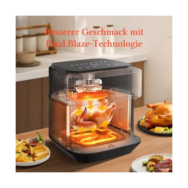 Taylor Swoden Smartheat Dual Blaze™ Friteuse à air 6,5 l, 1800 W, sans agitation, contrôle tactile, livre de recettes, intéri