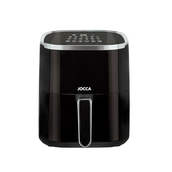 Jocca Friteuse à Air 5L 1400W, Cuisson Saine et Sans Matières Grasses, Écran LED Tactile, 7 Programmes Automatiques