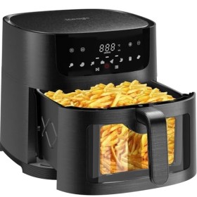 Iceagle Air Fryer 9L - 1800W Friteuse Sans Huile XXL | Friteuse à Air avec Fenêtre, 8 Programmes, Écran LED Convivial pour un