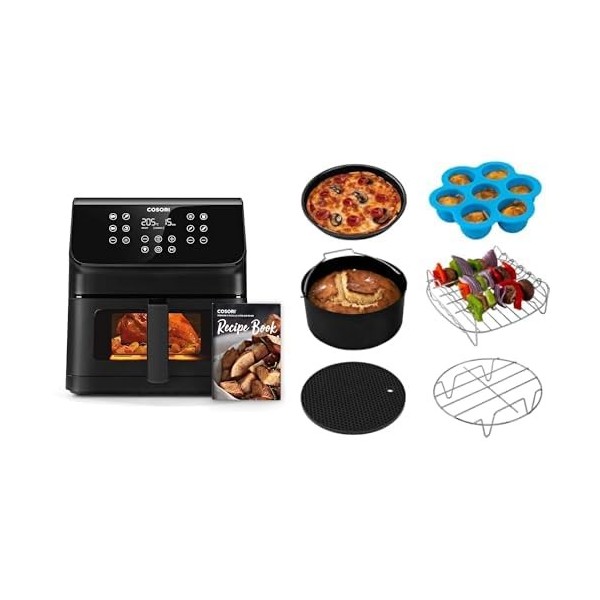 COSORI Air Fryer 6.2L,Avec Fenêtre Visible,12-en-1,Technologie RapidAir,Friteuse Sans Huile, Jusquà 55% dÉnergie en Moins,F
