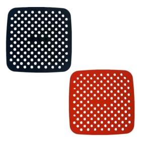 Lot de 2 doublures carrées en silicone réutilisables pour friteuse à air comprimé - Tapis de panier de friteuse à air comprim