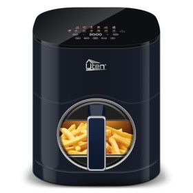 Uten TurboBlaze Air Fryer 5,5 L avec Fenêtre Visuelle, Écran Couleur, 14 Programmes, Démarrage Différé, Filtre à Huile, 2 Rés