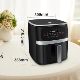 EXTRASTAR Airfryer 7L, friteuse à air XXL sans huile avec écran tactile, friteuse avec affichage numérique, 1800 W, mode shak